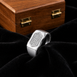 925 sterling silver men’s hexagonal CZ modern ring