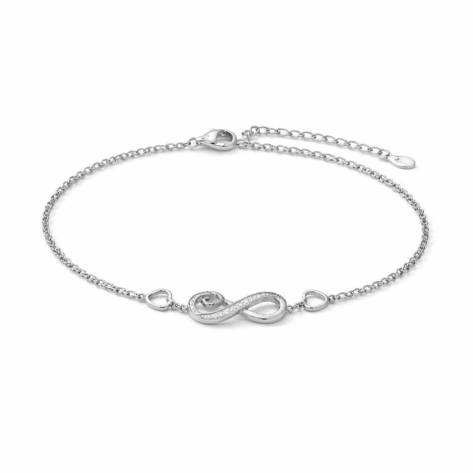 Infinity Heart Bracelet in 925 Sterling Silver