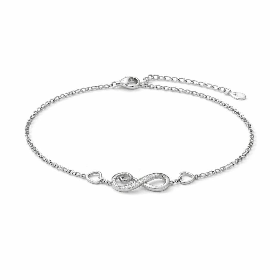 Infinity Heart Design Diamond Adjustable Bracelet for Women