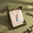 Infinity Love Blue Heart Diamond 925 Sterling Silver Pendant Chain for Women