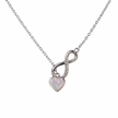 infinity love pearl heart diamond 925 silver pendant chain