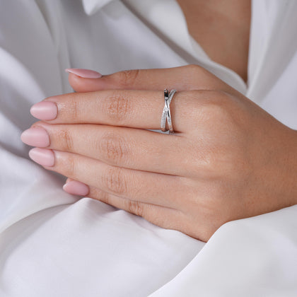 Infinity 925 Sterling Silver Ring on Hand