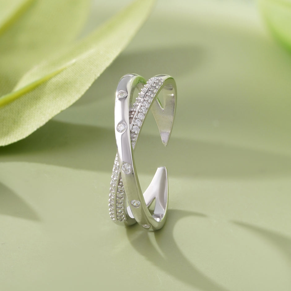 Infinity 925 Sterling Silver Ring on Hand