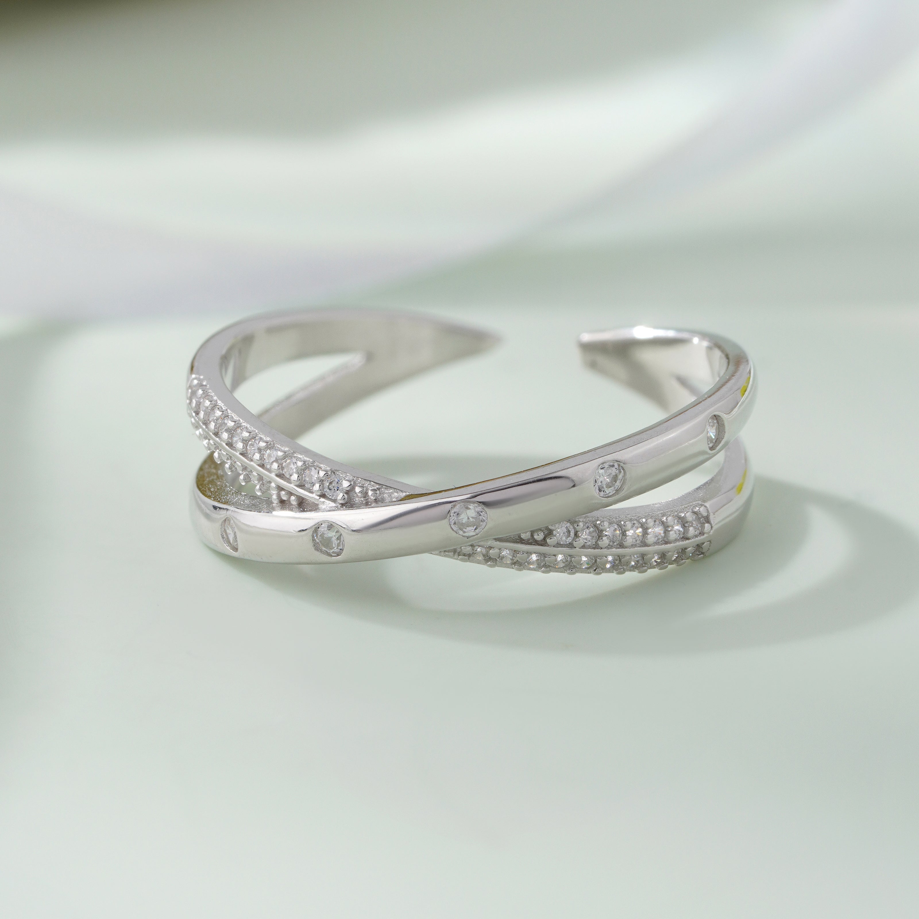 Infinity 925 Sterling Silver Ring on Hand