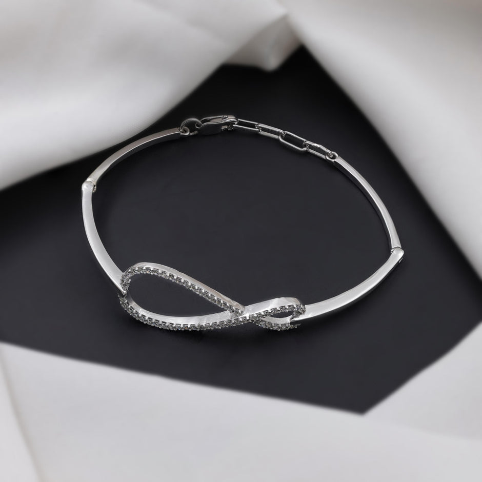 Infinity Diamond Silver Bracelet for Women