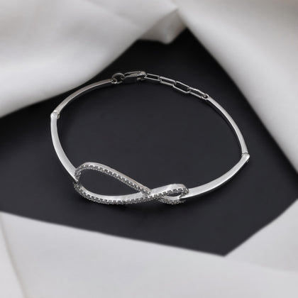 Infinity Diamond Silver Bracelet for Women