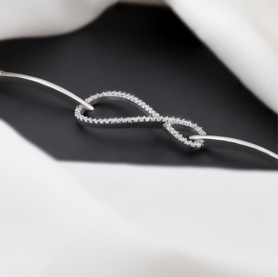 Infinity Diamond Silver Bracelet for Women