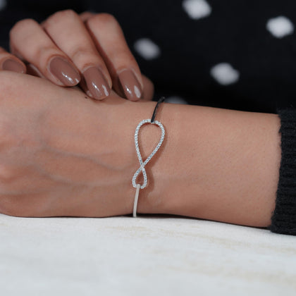 Infinity Diamond Silver Bracelet for Women