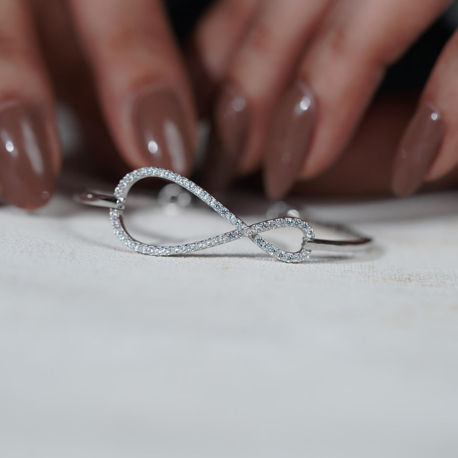 Infinity Diamond Silver Bracelet for Women