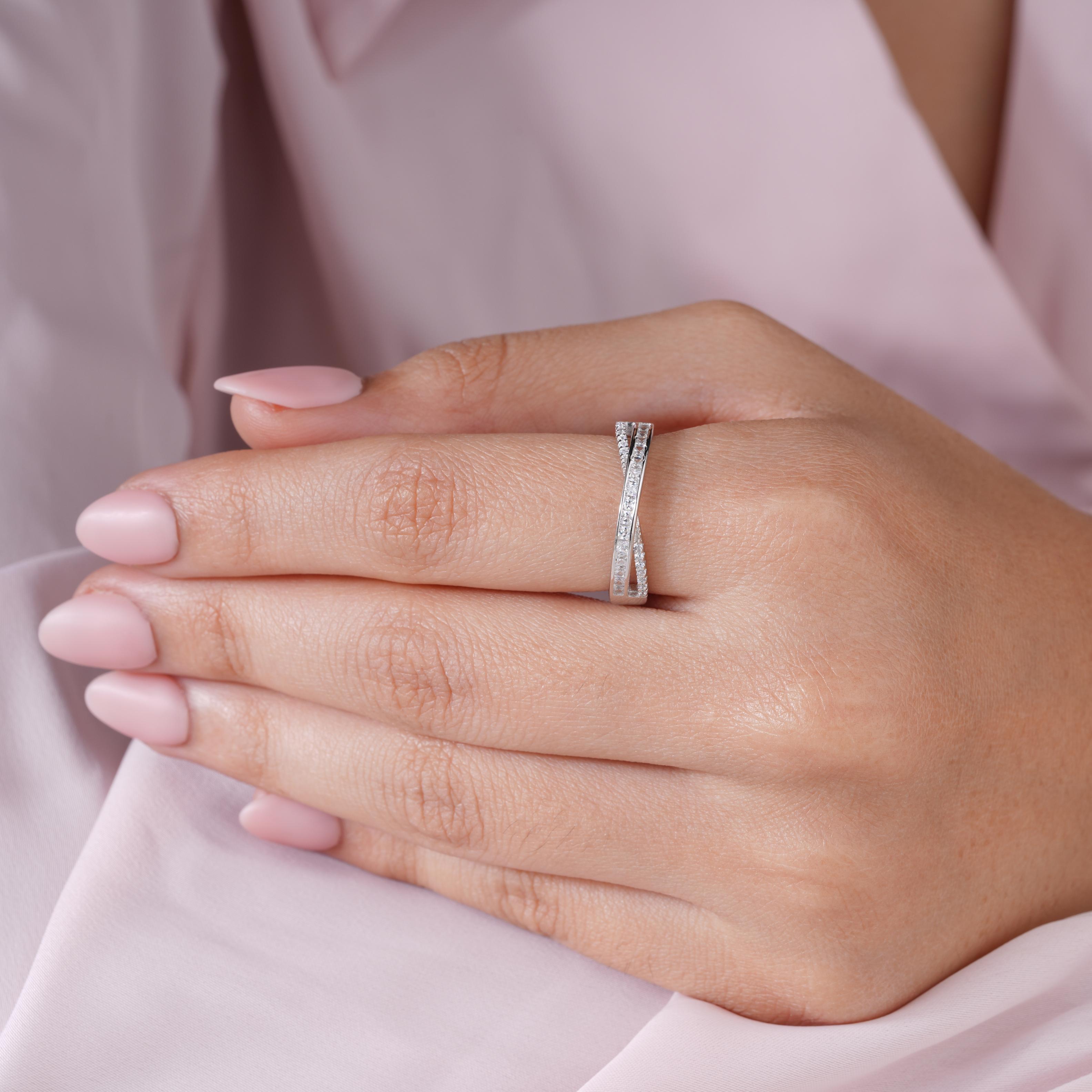 Infinity Design Diamond Ring on Hand