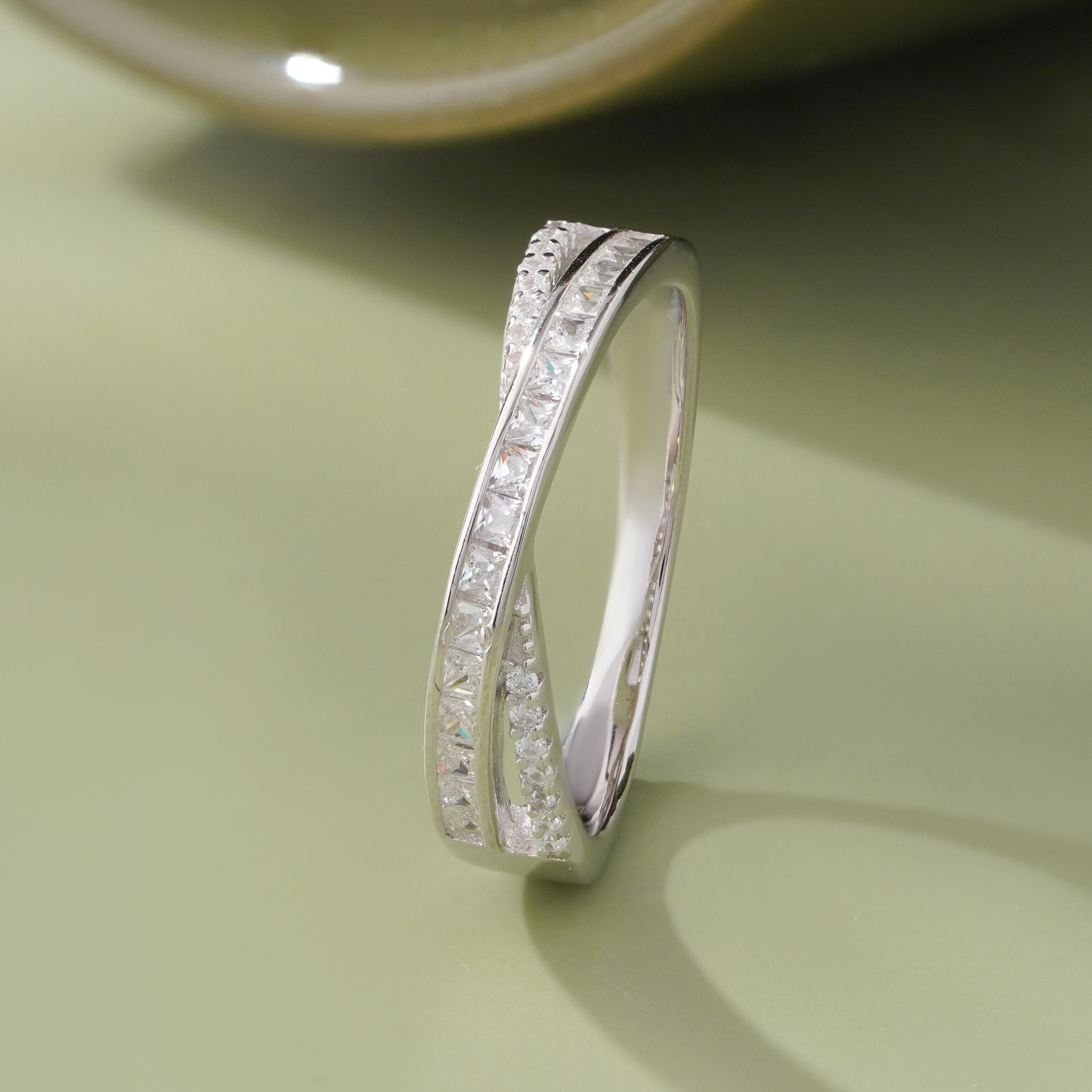 Infinity Design Diamond Ring on Hand