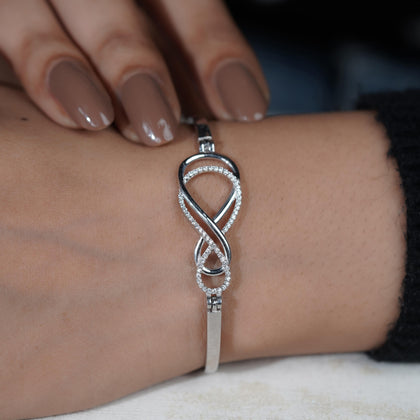 Infinity Loop Grace Diamond Silver Bracelet for Women