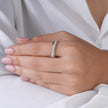 Infinity Design Diamond Silver Ring on Hand