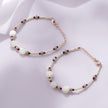 Ivory Rose Beaded 925 Sterling Silver Rose Gold Kid's Adjustable Bracelet
