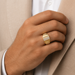 Modern CZ Stone Gold Ring – 925 Sterling Silver Gold Ring for Men