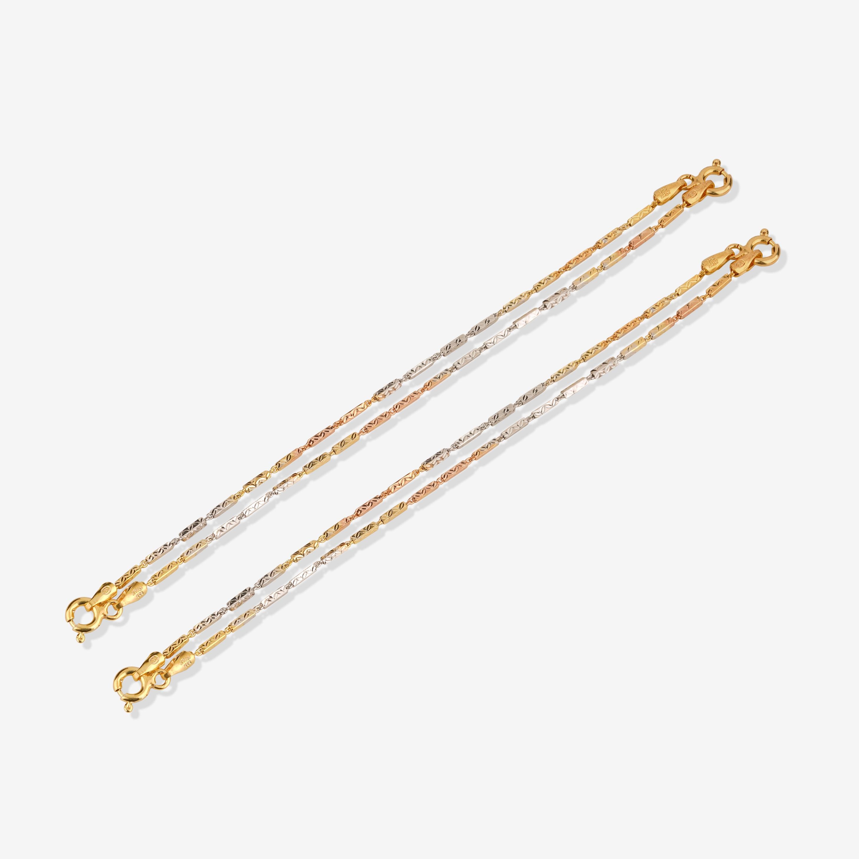 Trinity Tone Interlink Design 925 Sterling Silver Kid's Bracelet