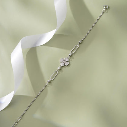 Butterfly Charm Adjustable Silver Bracelet for Women