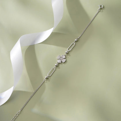 Butterfly Charm Adjustable Silver Bracelet for Women