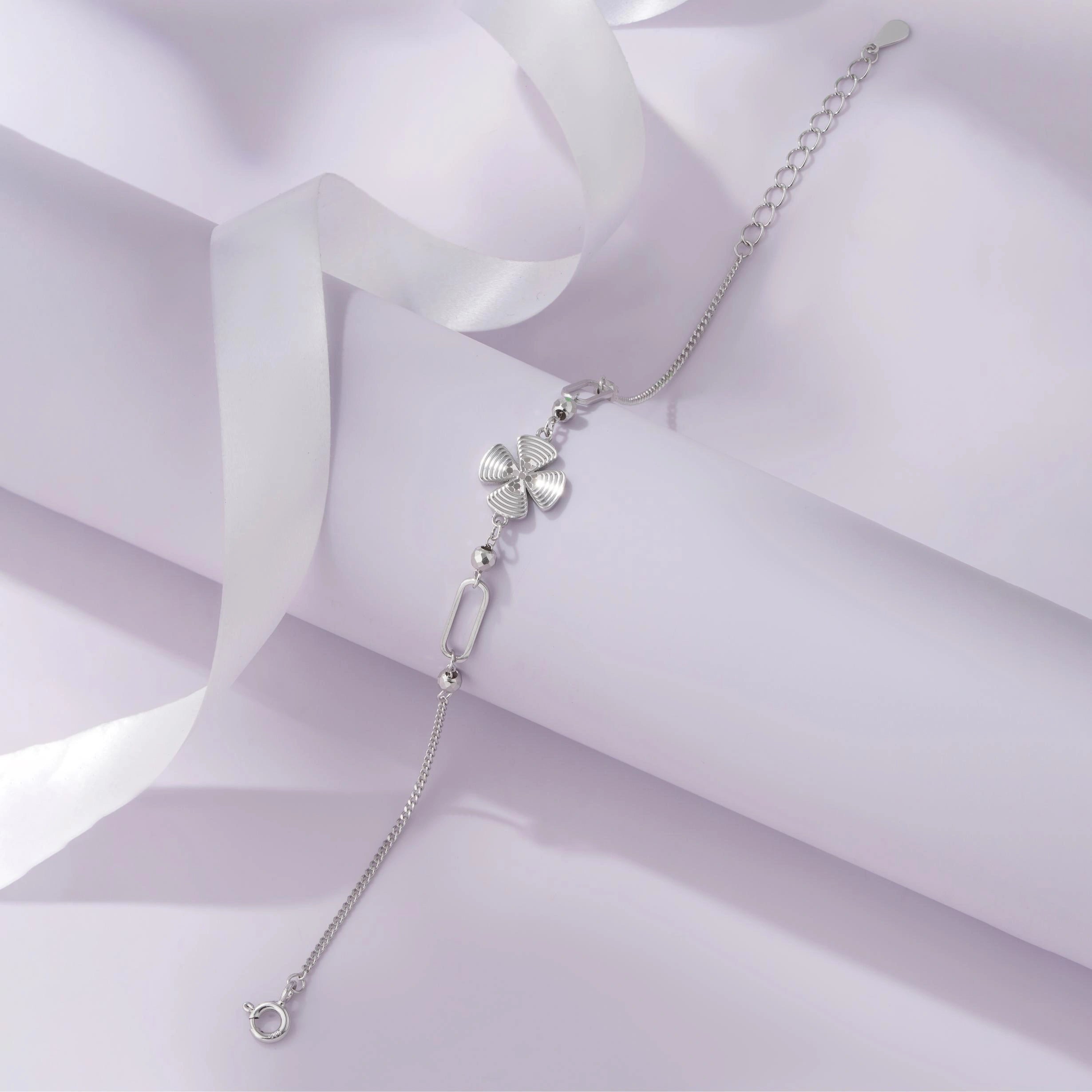 Butterfly Charm Adjustable Silver Bracelet for Women