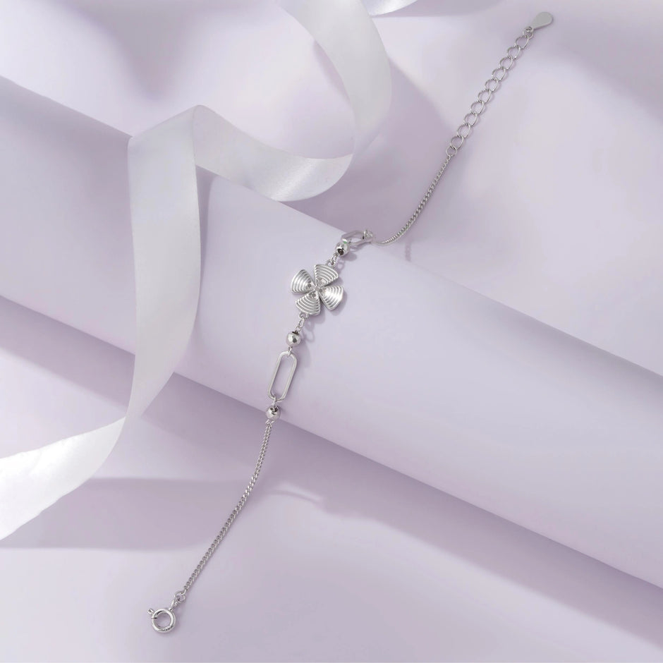 Butterfly Charm Adjustable Silver Bracelet for Women
