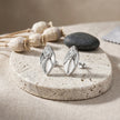Leaf Diamond 925 Sterling Silver Stud Earrings for Women