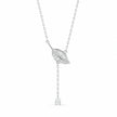 Leaf Drop Diamond 925 Sterling Silver Pendant Chain for Women