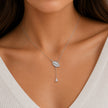 Leaf Drop Diamond 925 Sterling Silver Pendant Chain for Women