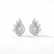 Leaf Swirl Diamond 925 Sterling Silver Stud Earrings for Women