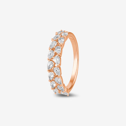 Leaf Design CZ Diamond Rose Gold Ring