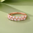 Leaf Design CZ Diamond Rose Gold Ring