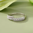 Leaf Diamond 925 Sterling Silver Ring on Hand