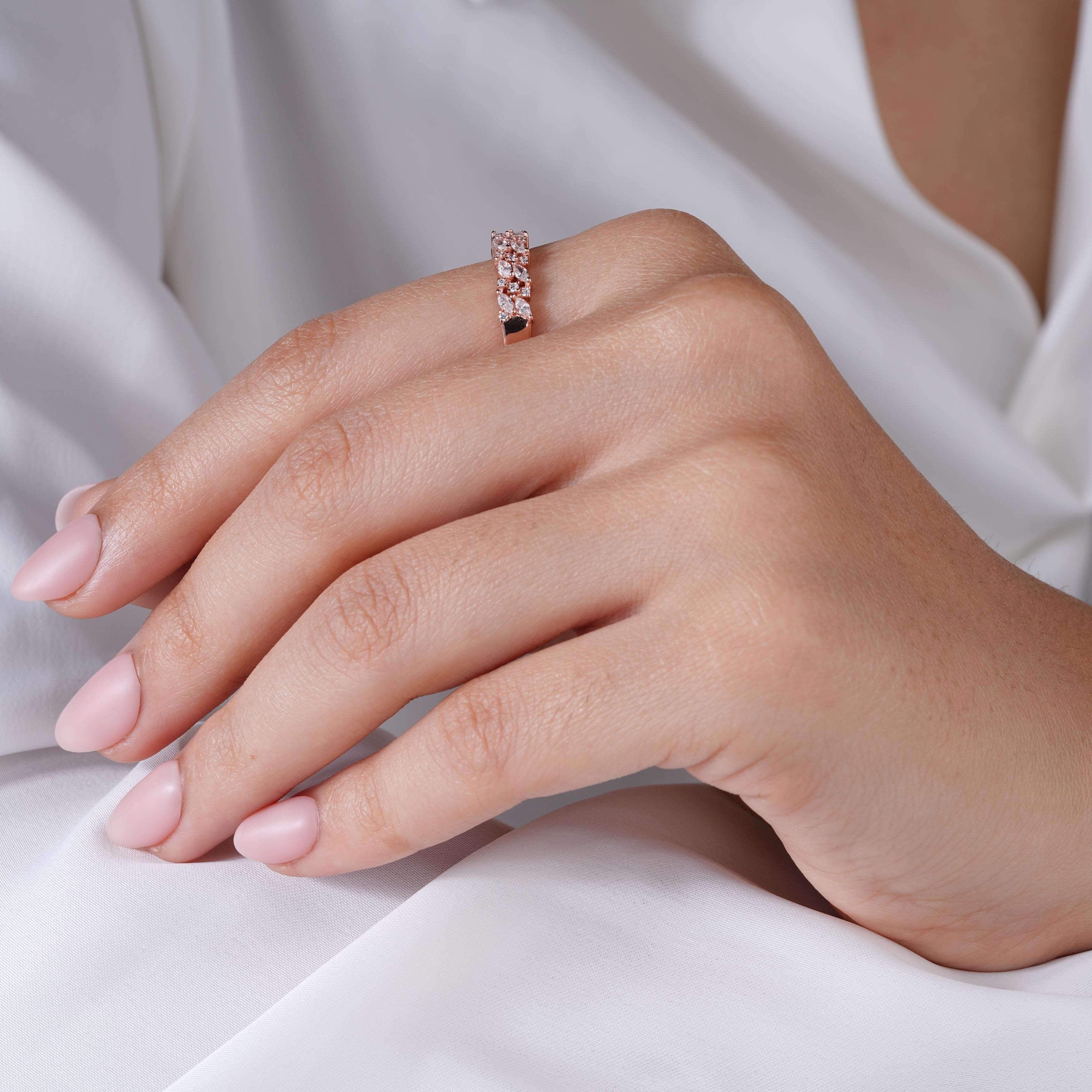Leaf Diamond Rose Gold Ring