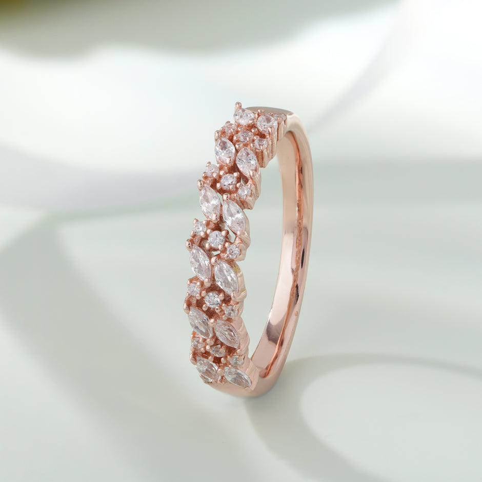 Leaf Diamond Rose Gold Ring