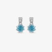 Light Pink Diamond Classic Round Shape 925 Sterling Silver Drop Earrings for Women