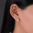 Light Pink Diamond Round Drop Earrings