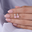 Light Pink Diamond Round Drop Earrings