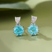 Light Pink Diamond Classic Round Shape 925 Sterling Silver Drop Earrings for Women