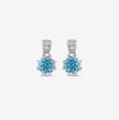 Light Pink Diamond Classic Round Shape 925 Sterling Silver Drop Earrings for Women