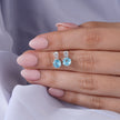 Light Pink Diamond Classic Round Shape 925 Sterling Silver Drop Earrings for Women