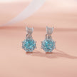 Light Pink Diamond Classic Round Shape 925 Sterling Silver Drop Earrings for Women