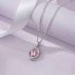 light pink diamond spiral 925 silver pendant chain