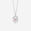 light pink diamond spiral 925 silver pendant chain