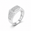 Elegant 925 Sterling Silver Ring for Men with Pavé CZ Diamonds