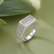 Elegant 925 Sterling Silver Ring for Men with Pavé CZ Diamonds