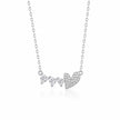 Love Heart Diamond 925 Sterling Silver Pendant Chain for Women