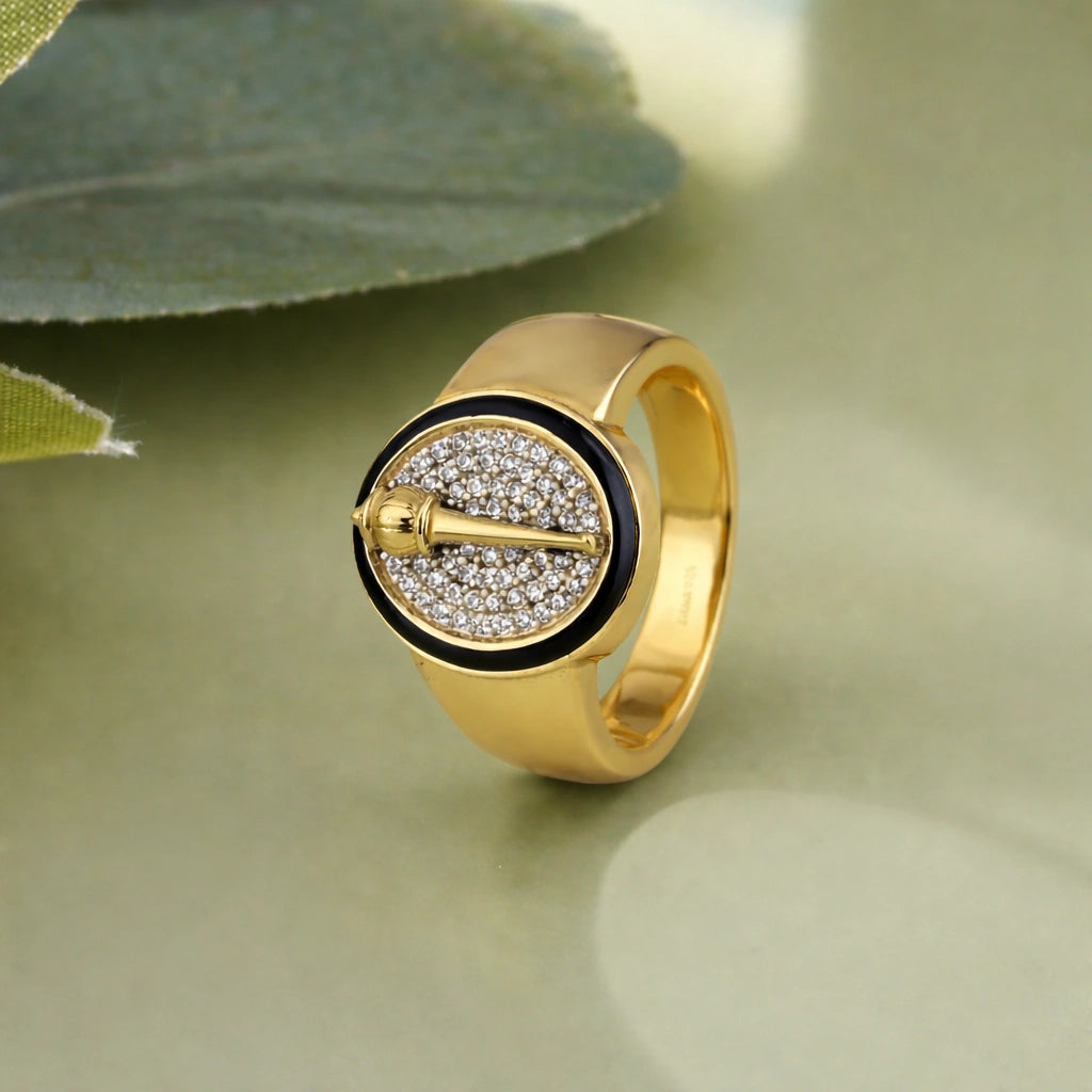 Royal Oval Cross CZ 925 Sterling Silver Ring for Men
