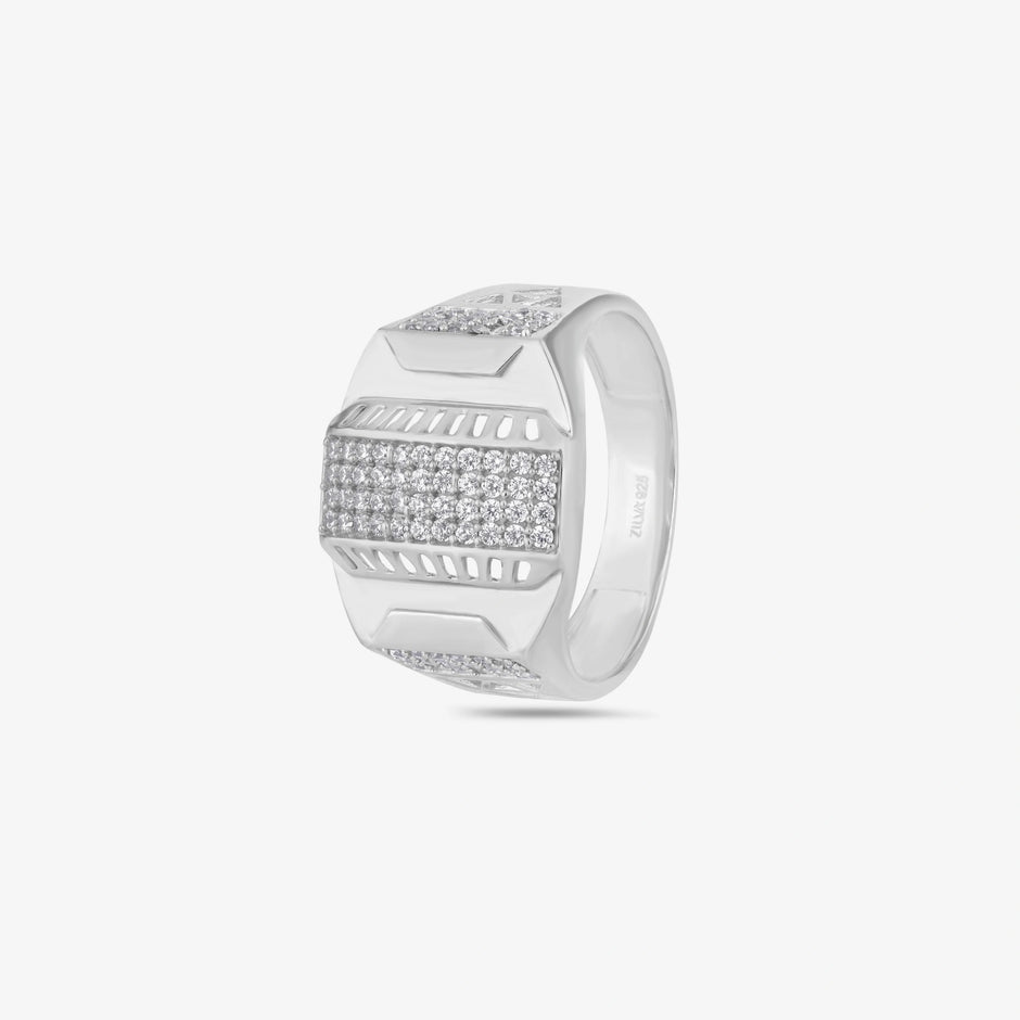 Bold Luxe Diamond CZ 925 Sterling Silver Ring for Men 