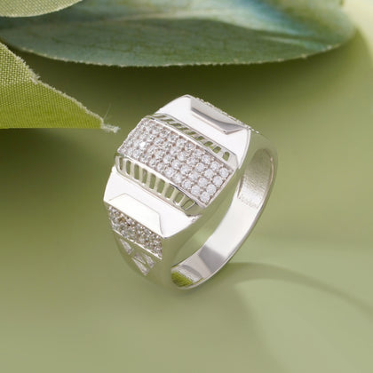 Bold Luxe Diamond CZ 925 Sterling Silver Ring for Men 