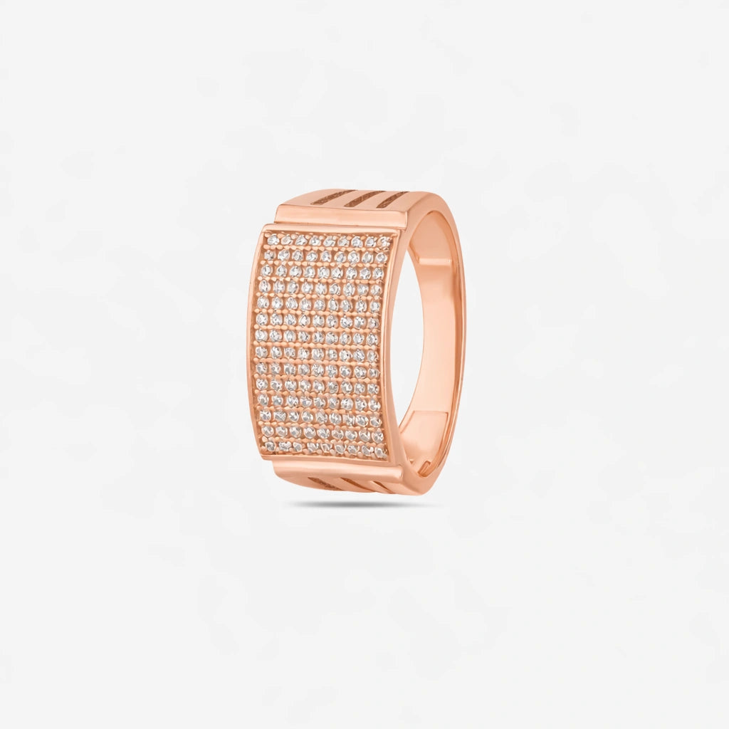 Rose Gold Square CZ 925 Sterling Silver Ring for Men