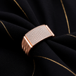 Rose Gold Square CZ 925 Sterling Silver Ring for Men